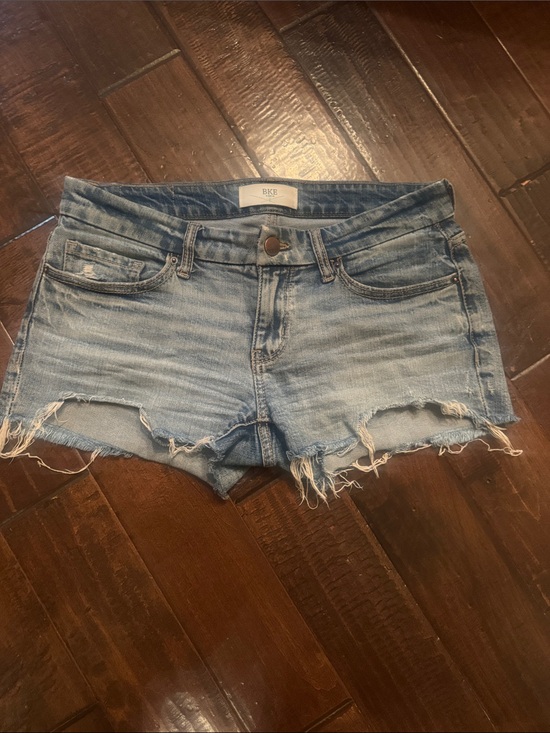 BKE Pants - BKE Stella Low Rise Light Blue Distressed Cutoff Denim Shorts - Size 26